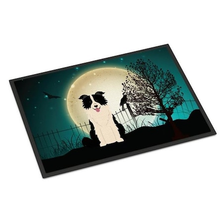 Carolines Treasures Carolines Treasures BB2308JMAT Halloween Scary Border Collie Black White Indoor or Outdoor Mat; 24 x 0.25 x 36 in. BB2308JMAT